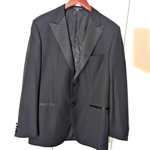 LUCIANO BARDELLI Mens Black Wool Cashmere Canvassed Suit Size 52